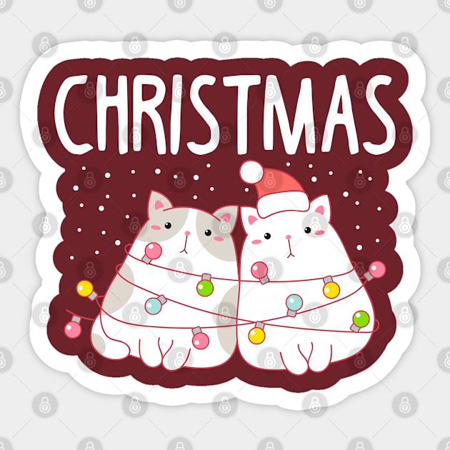 Meowy Christmas Matching Sweaters. Part 2. Sticker by KsuAnn